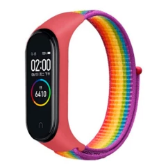 Ремінець BeCover Nylon Style для Xiaomi Mi Smart Band 7 Red-Rainbow