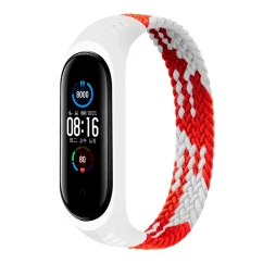 Ремінець BeCover Elastic Nylon Style для Xiaomi Mi Smart Band 5/6 S Red/White (706137)