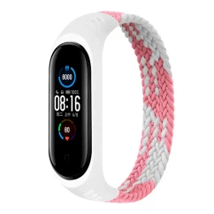 Ремінець BeCover Elastic Nylon Style для Xiaomi Mi Smart Band 5/6 Size M Pink/White