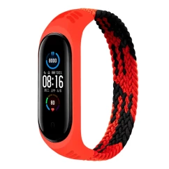Ремінець BeCover Elastic Nylon Style для Xiaomi Mi Smart Band 5/6 Size S Black/Red