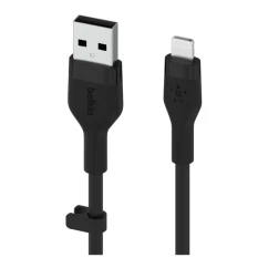 Кабель USB-A к Lightning зарядки/синхронизации Belkin 2м силиконовый с клипсой черный