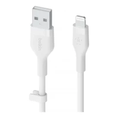 Кабель USB-A Lightning Belkin силиконовый с клипсой белый