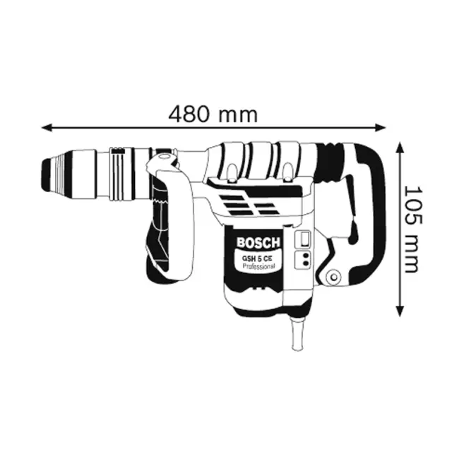 Молоток отбойный Bosch GSH 5 CE, 1150Вт, 8.3 Дж (0.611.321.000)