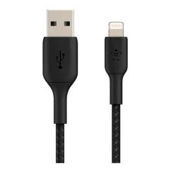 Кабель Belkin USB-A - Lightning BRAIDED 1м black (CAA002BT1MBK)