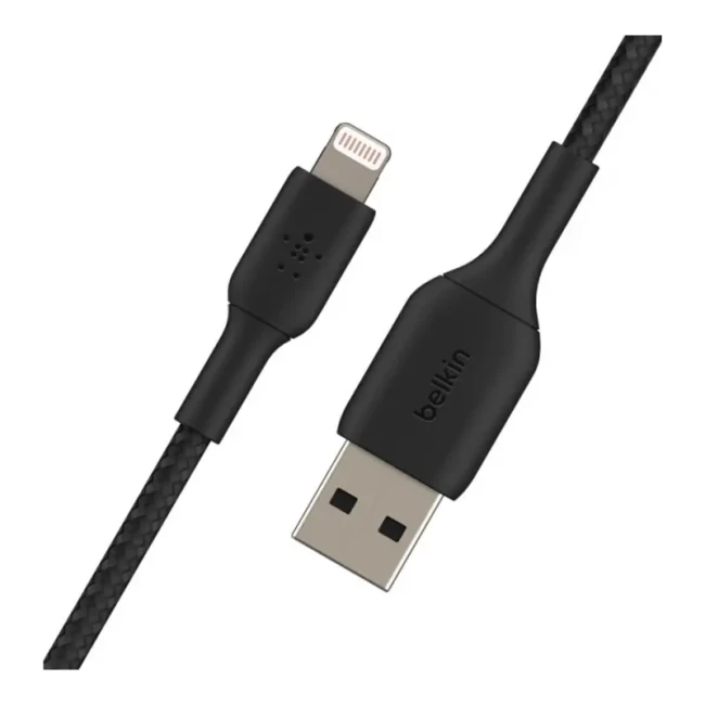 Кабель Belkin USB-A - Lightning Braided 2м Black (CAA002BT2MBK)