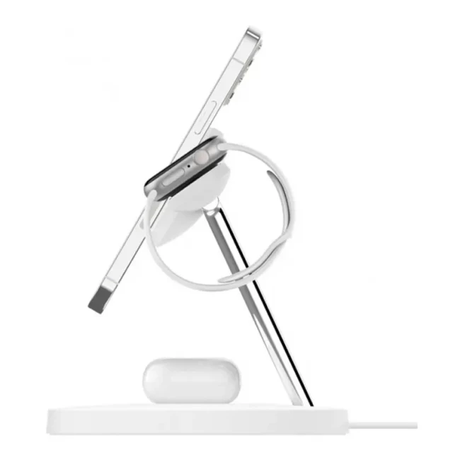 Зарядное устройство беспроводное Belkin 3в1 MagSafe iPhone/Watch/AirPods Fast charger белый (WIZ017VFWH)