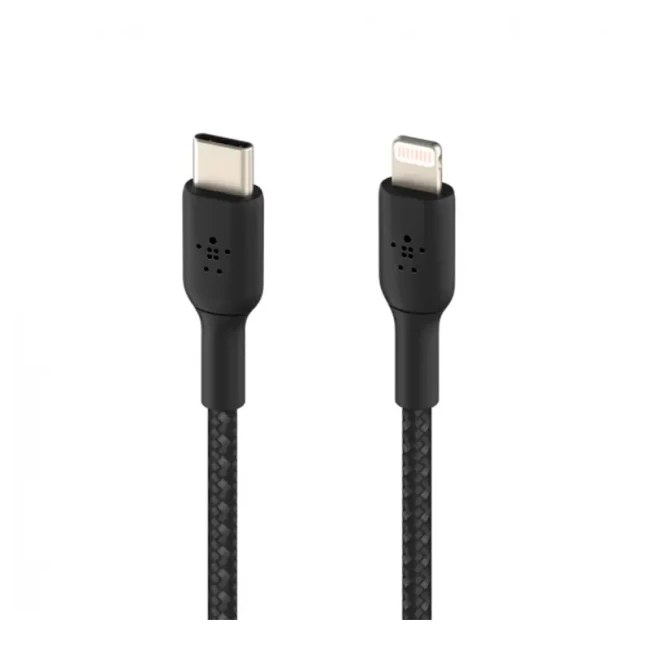 Кабель Belkin USB-С - Lightning Braided 1м black (CAA004BT1MBK)