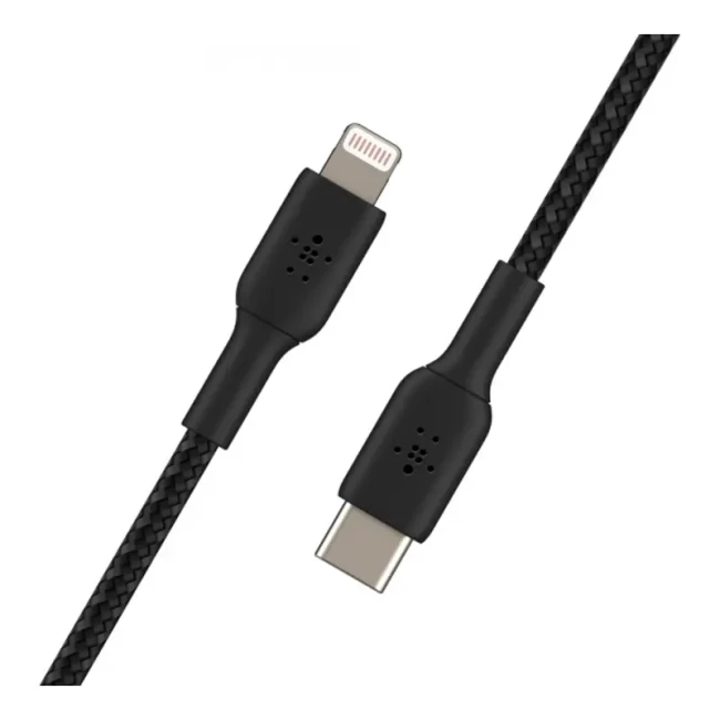 Кабель Belkin USB-С - Lightning Braided 1м black (CAA004BT1MBK)