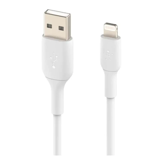 Кабель USB-A к Lightning зарядки/синхронизации Belkin 1м PVC белый (CAA001BT1MWH)