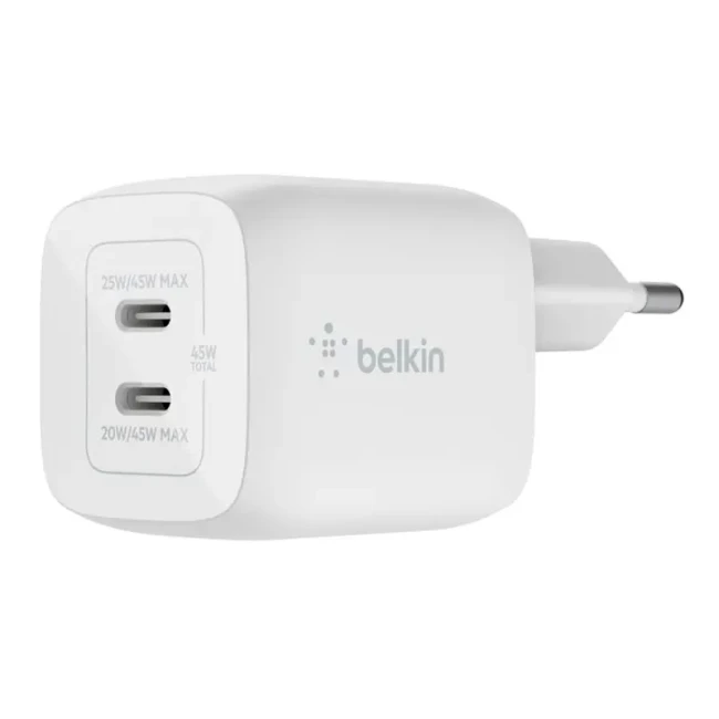 Зарядное устройство Belkin Home Charger 45W GAN PD PPS Dual USB-С (WCH011VFWH) Зарядное устройство Belkin Home Charger 45W GAN PD PPS Dual USB-С (WCH011VFWH)
