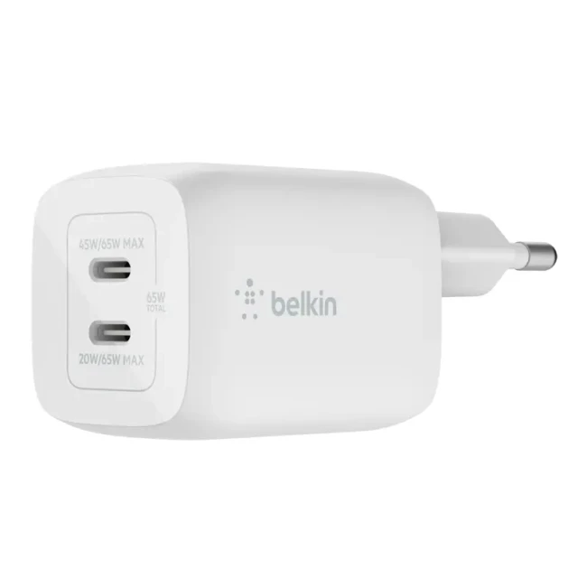 Зарядное устройство Belkin Hoмe Charger 65W GAN PD PPS Dual USB-С - USB-С 2м (WCH013VF2MWH-B6) Зарядное устройство Belkin Hoмe Charger 65W GAN PD PPS Dual USB-С - USB-С 2м (WCH013VF2MWH-B6)