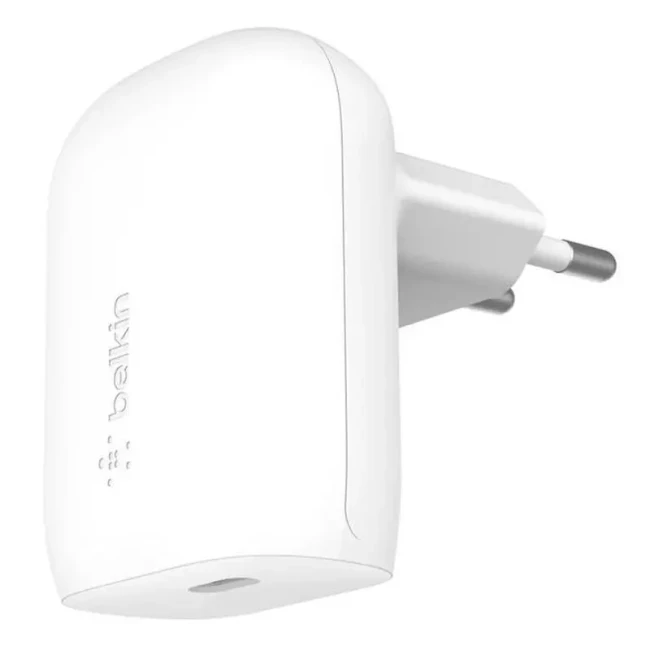 Зарядний пристрій мережевий Belkin 30Вт USB-С GAN PD PPS білий (WCA005VFWH)