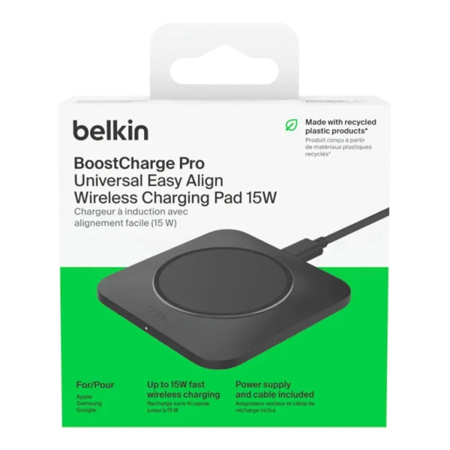 Зарядное устройство беспроводное Belkin 15Вт Pad Easy Align черный (WIA007VFBK)