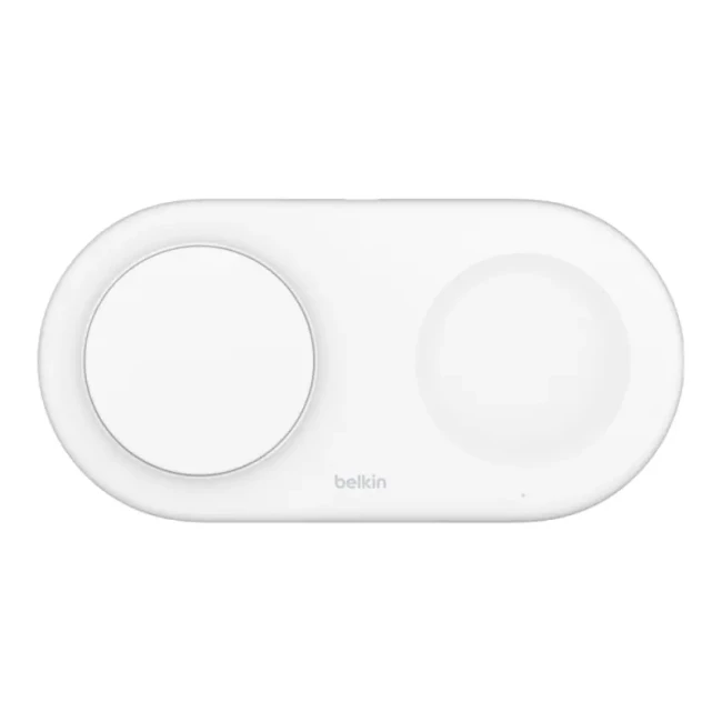 Зарядное устройство беспроводное Belkin 2в1 15Вт Pad Qi2 белый (WIZ021VFWH) Зарядное устройство беспроводное Belkin 2в1 15Вт Pad Qi2 белый (WIZ021VFWH)