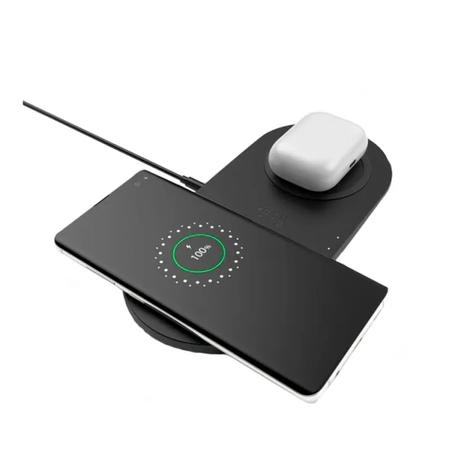 Зарядное устройство беспроводное Belkin 2в1 15Вт Pad Qi2 черное (WIZ021VFBK)