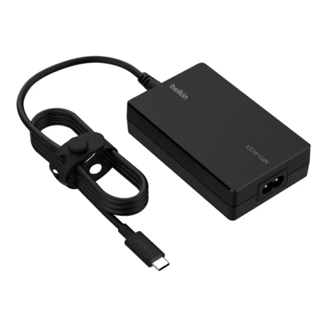 Зарядний пристрій мережевий Belkin 100Вт USB-С GAN PD PPS кабель USB-C 2м чорний OEM (INC016VFBK)