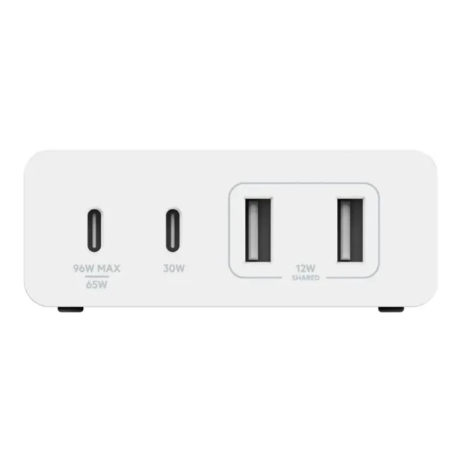 Зарядное устройство сетевое Belkin 108Вт 2хUSB-С GAN PD PPS/2хUSB-A белый (WCH010VFWH)