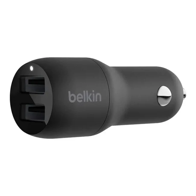 Автомобильное зарядное устройство Belkin Car Charger 24W Dual USB-A USB-A - USB-C 1м Black (CCE001BT1MBK)