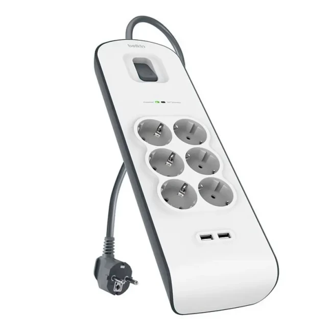 Сетевой фильтр-удлинитель Belkin 8хSchuko 2xUSB 2.4A 16А 2м (BSV804vf2M) Сетевой фильтр-удлинитель Belkin 8хSchuko 2xUSB 2.4A 16А 2м (BSV804vf2M)