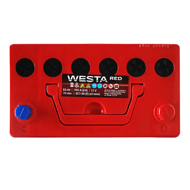 Автомобильный аккумулятор WESTA 6CT-50Аh Asia RED АзЕ