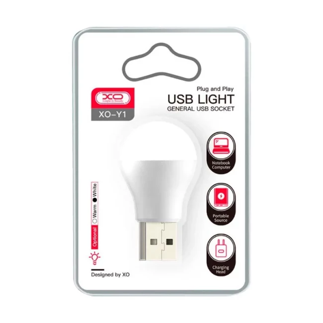 Светодиодная LED лампа XO "Y1 USB" White (1283126558542)