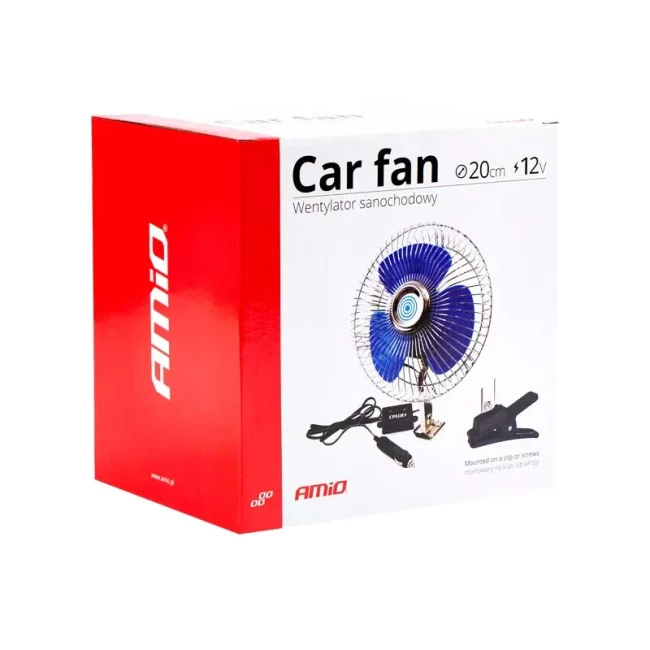 Вентилятор автомобільний AMiO 8" 12V (01104/011041)