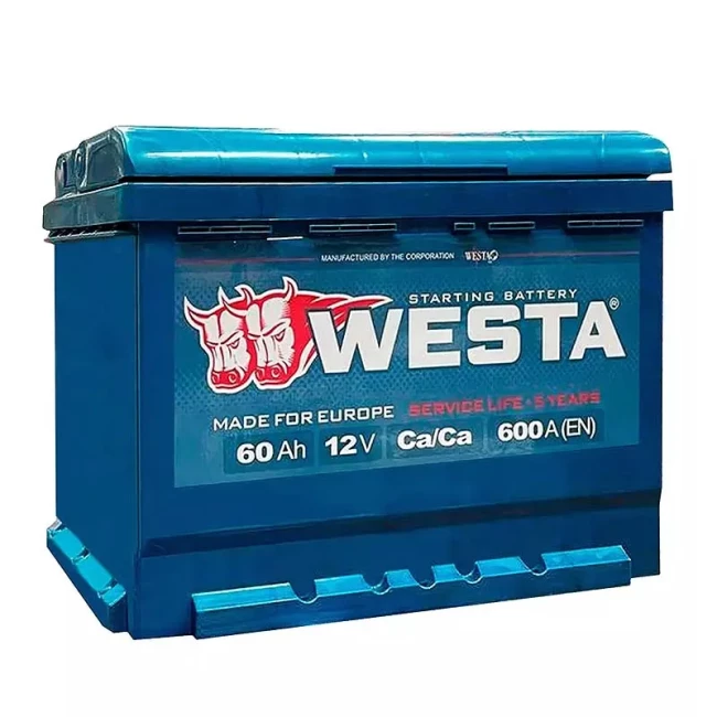 Автомобільний акумулятор WESTA 6CT-60Аh АзЕ (WPR600) Автомобільний акумулятор WESTA 6CT-60Аh АзЕ (WPR600)