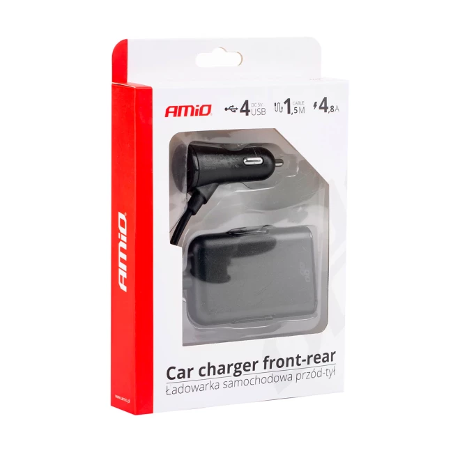 Зарядное устройство AMiO для телефона с удлинителем 4 USB (01986)
