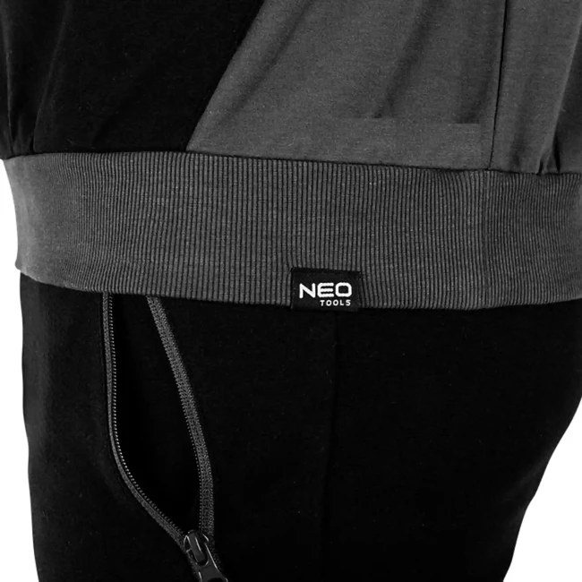 Толстовка NEO TOOLS COMFORT, серо-черная, размер M (81-651-M)