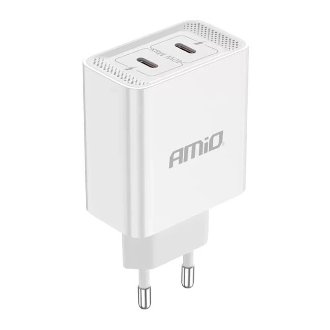 Зарядний пристрій AMiO 2xUSB-C 40W (03892/038925)