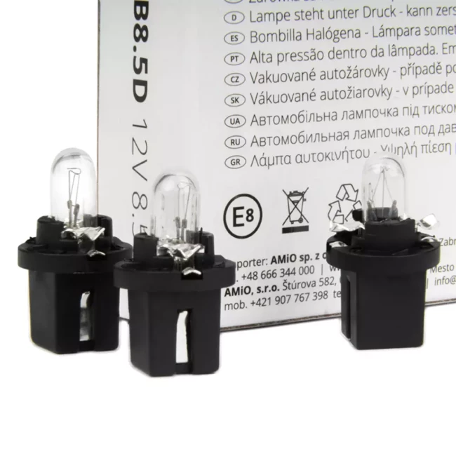 Галогенные лампочки AMiO B8.5D 12V BAX1.2W 10 шт. (03371)
