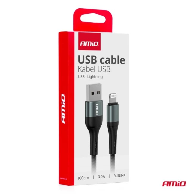 Кабель AMiO FullLINK USB-A - Lightning 3A 100см (03913/039137)