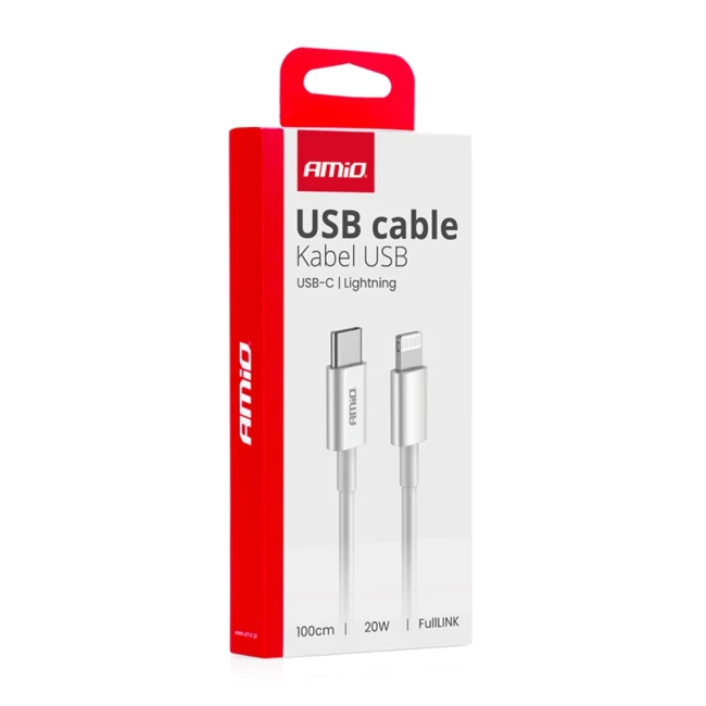 Кабель AMiO FullLINK USB-C - Lightning 20W 100см (03898/038987)