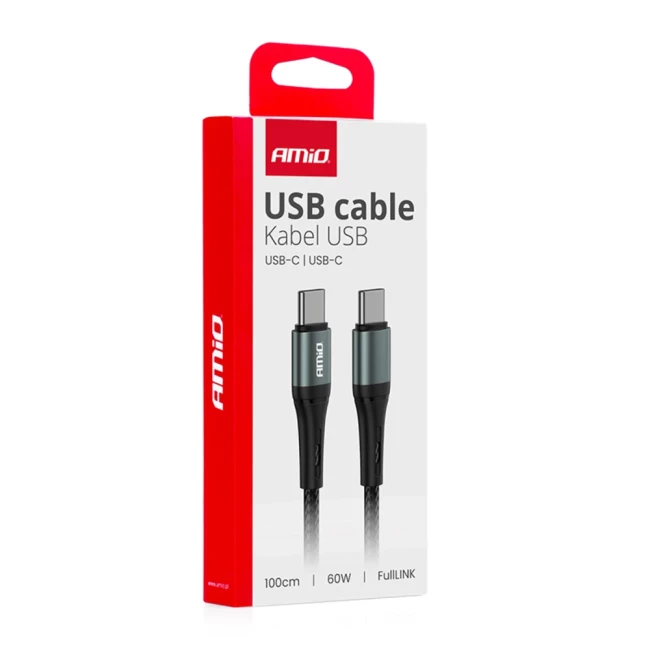 Кабель AMiO FullLINK USB-C - USB-C 60W 100см (03914/039144)