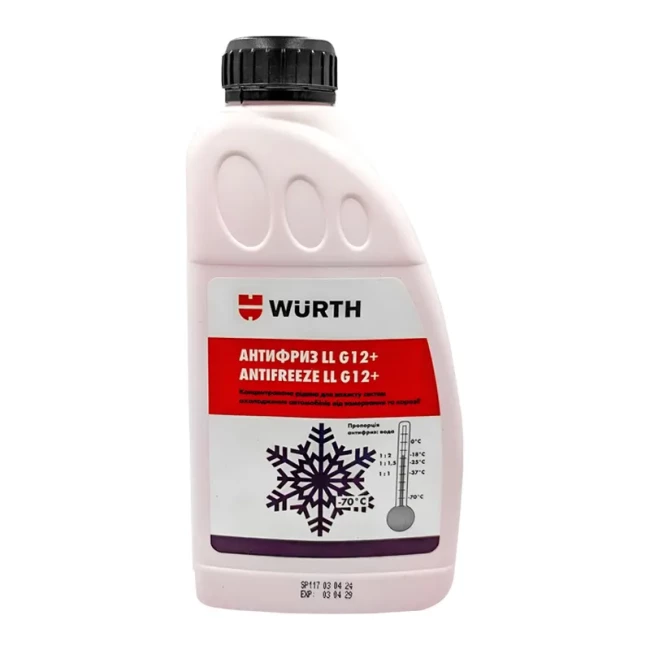 Антифриз концентрат Wurth LL G12+ 1л красный (5892332001)