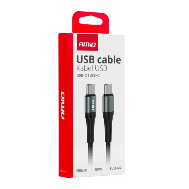 Кабель AMiO FullLINK USB-C - USB-C 60W 200см (03915/039151)