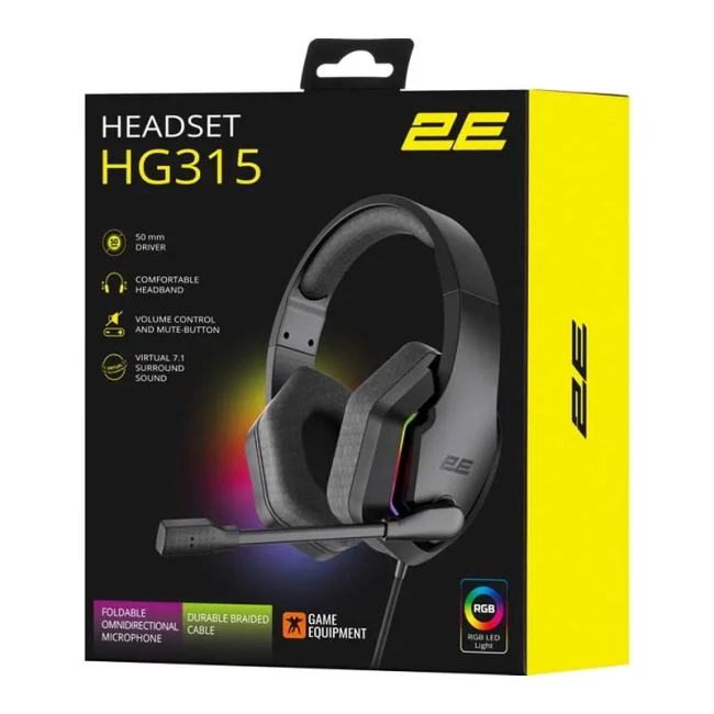 Наушники 2E Gaming "HG315 RGB USB 7.1 Black" (2E-HG315BK-7.1)