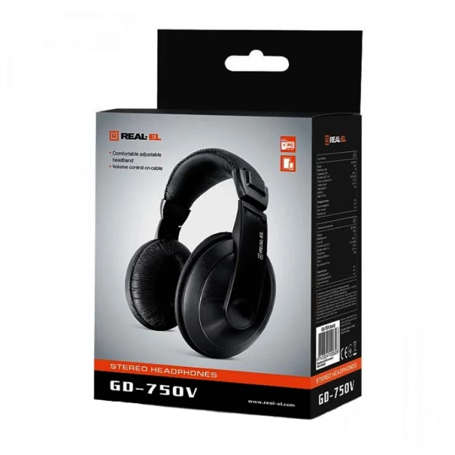 Навушники REAL-EL "GD-750V Black" (EL124200015)