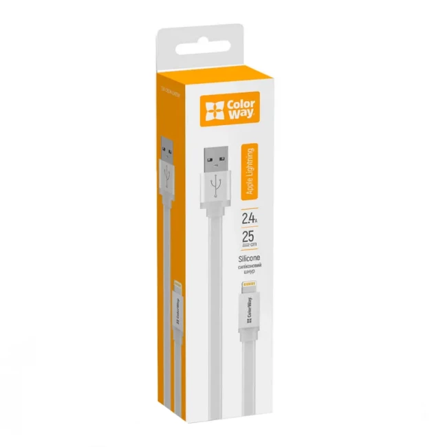 Кабель синхронізації ColorWay USB-Lihgtning White (CW-CBUM-LM25W)
