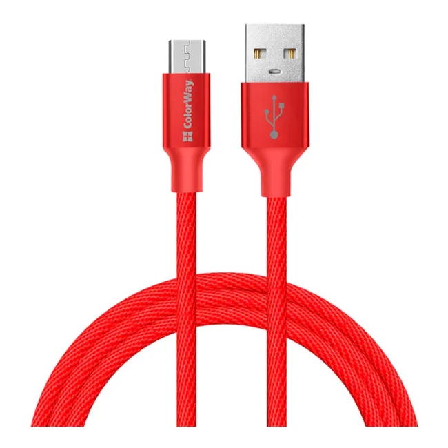 Кабель синхронизации ColorWay USB-MicroUSB Red (CW-CBUM009-RD)