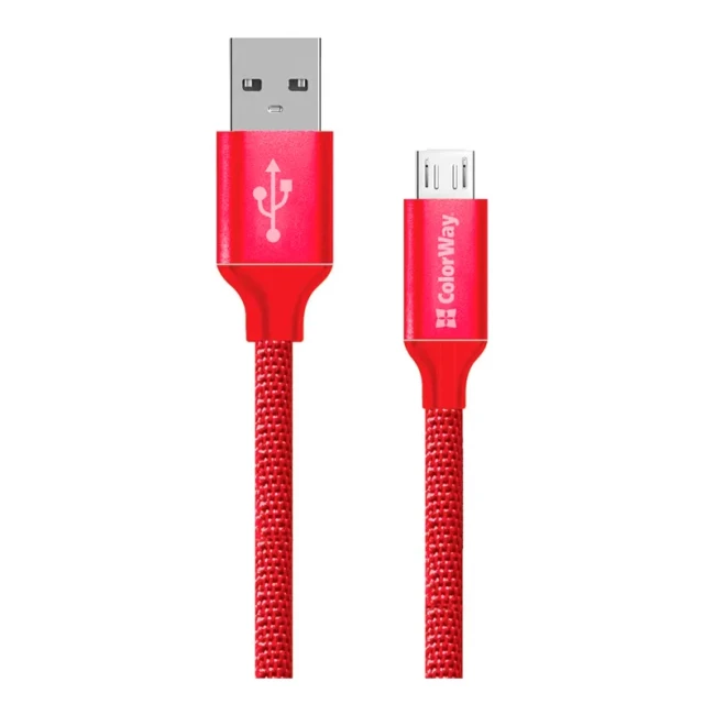 Кабель синхронизации ColorWay USB-MicroUSB Red (CW-CBUM009-RD)