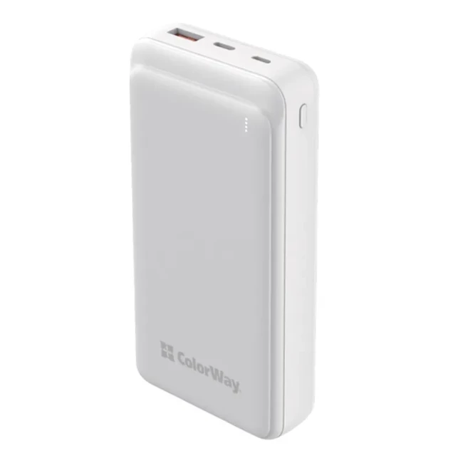 Универсальная мобильная батарея ColorWay Slim 20000mAh White (CW-PB200LPG3WT-PD)