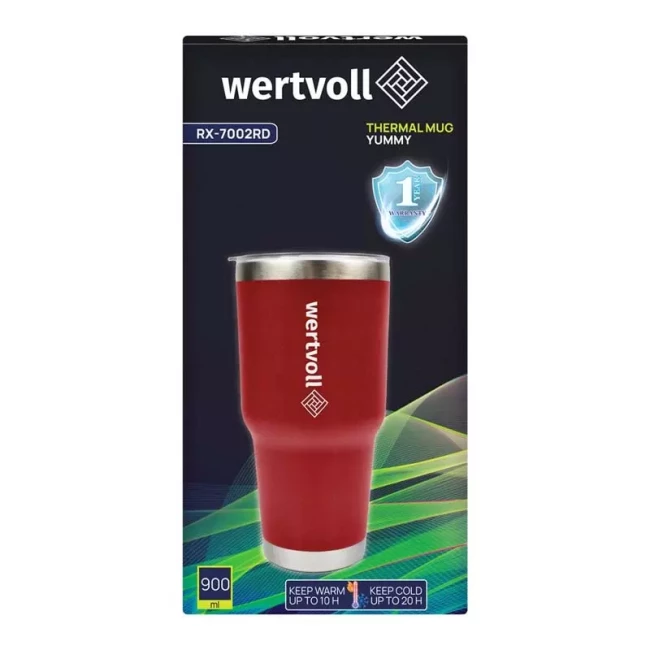 Термокружка Wertvoll YUMMY 900 мл SS красная (RX-7002RD)