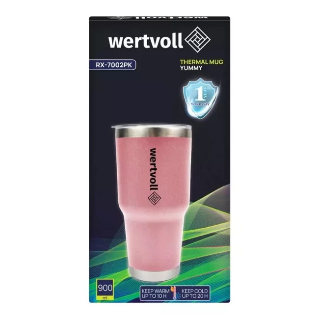 Термокружка Wertvoll YUMMY 900 мл SS розовая (RX-7002PK)