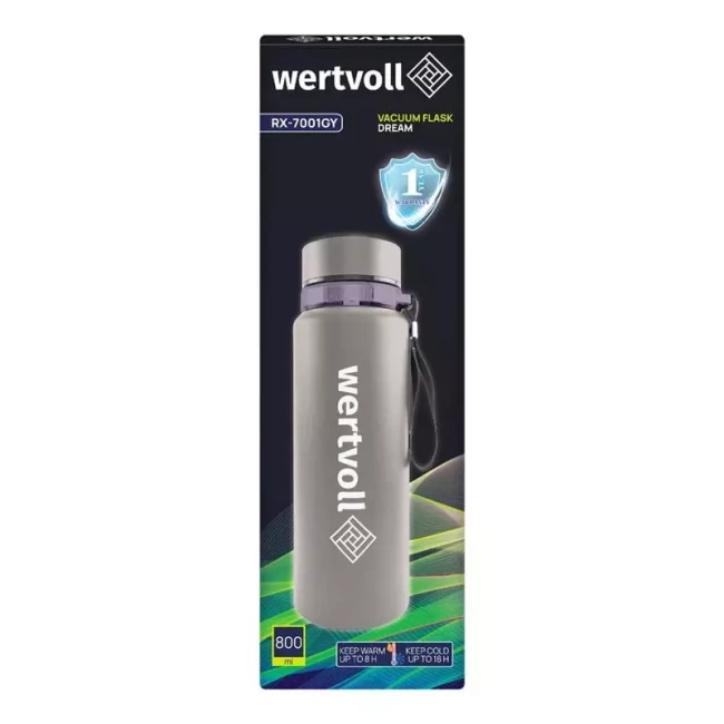Термос Wertvoll DREAM 800 мл SS Digital Sensor t °C сірий (RX-7001GY)