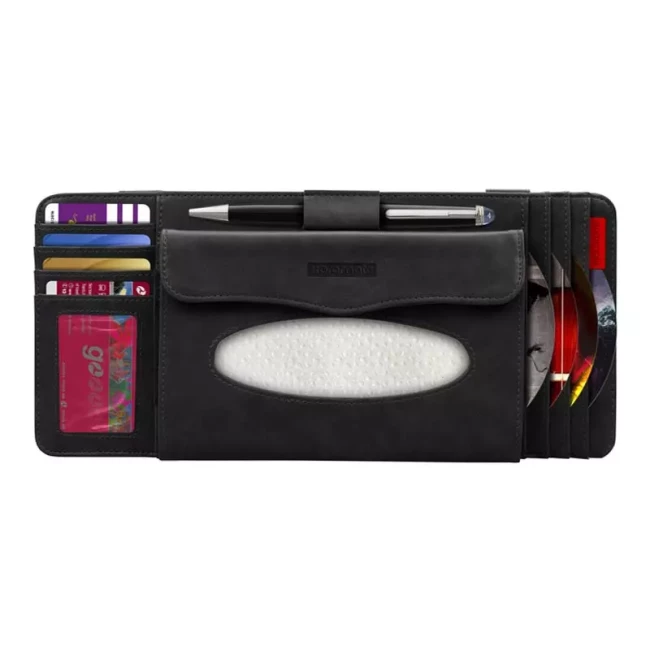 Многофункциональный органайзер на солнцезащитный козырек Promate Carcaddy Black (carcaddy.black) (028125)
