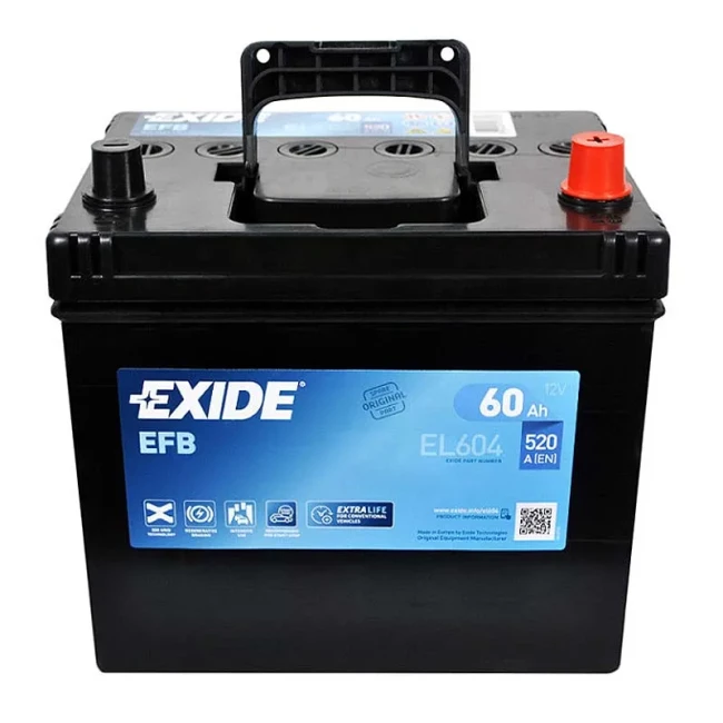 Автомобільний акумулятор EXIDE EFB 6СТ-60Ah Start-Stop АзЕ (EL604)