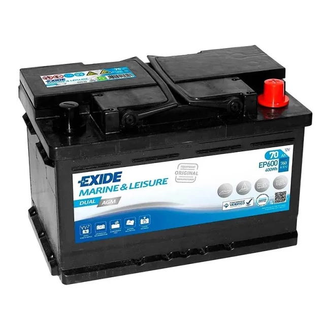 Акумулятор EXIDE Dual AGM 6СТ-70Ah АзЕ (EP600)