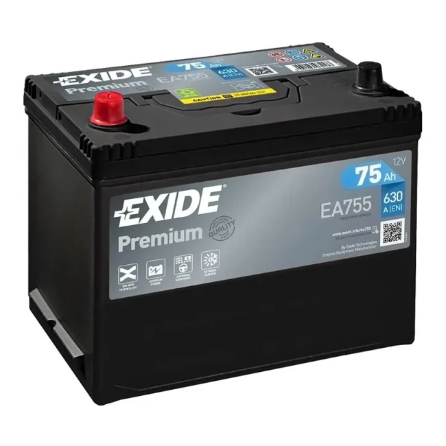 Автомобильный аккумулятор EXIDE Premium 6СТ-75Ah Asia Аз (EA755)