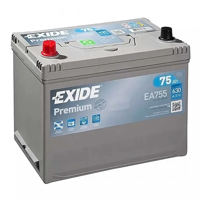 Автомобільний акумулятор EXIDE Premium 6СТ-75Ah Asia Аз (EA755)
